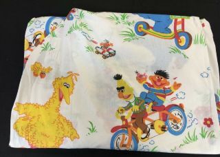 1970s Vintage Sesame Street Twin Fitted Sheet Jc Penney Tweedlebugs Fabric