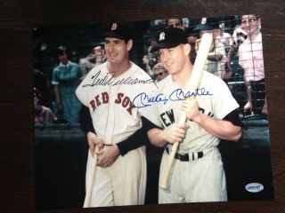 Mickey Mantle / Ted Williams Signed 8x10 Photo.  Certified With