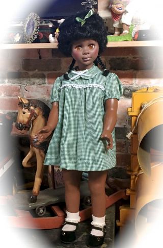 Vintage 31 " Eegee African American Annette Doll - Playpal Life Size Doll