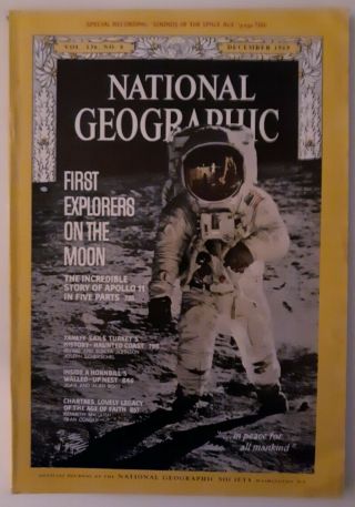 Iconic Vintage National Geographic Vol.  136,  No.  6 December 1969 Moon Landing