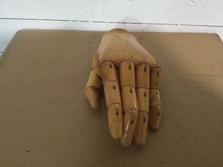 Vintage Articulated Wood Mannequin Hand Fully Jointed Pose - Able