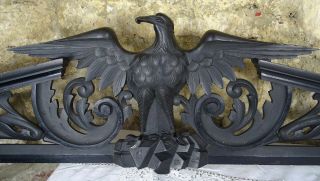 57 " Antique French Large Carved Wood Pediment Eagle - Napoleon Iii 19th