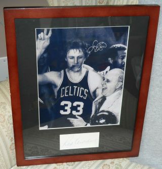 Celtics Larry Bird Auto Signed / Red Auerbach Auto Signed Jsa/coa Framed Photo