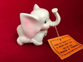 Vintage Pink Elephant Ring Holder Jsny Made In Taiwan