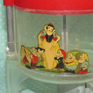 Vintage 1940 - 50s Snow White & 7 Dwarf Disney Wind - Up Toy Washing Machine