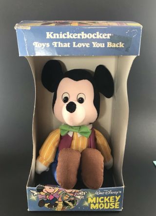 Vtg 1980 Knickerbocker Mickey Mouse Stuffed Plush Toy Doll Walt Disney 12 "