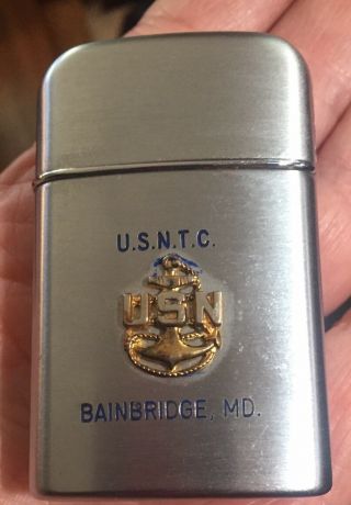 Ronson Windlite Lighter - Us Naval Training Center Bainbridge,  Md