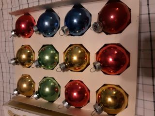 Vintage Noelle Glass Christmas Ornaments 2 1/4” Diameter.  (12)