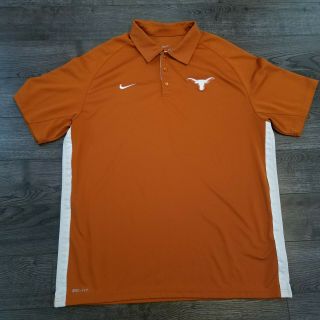 Nike Texas Longhorns Dri Fit Polo Shirt Football Golf Orange Ut Mens Xl