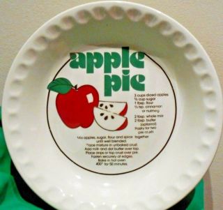 Vintage Mount Clemens Pottery Apple Pie Recipe Pie Plate