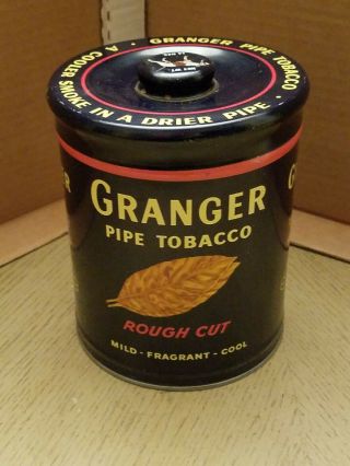 Vintage Empty Granger Rough Cut Pipe Tobacco Tin 14oz Liggett & Myers St Louis