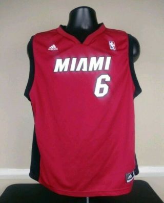 Adidas Miami Heat Lebron James Jersey Youth Boys Size Xl 6 Retro