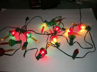 Vintage Bubble Lights With String 8 Bulbs Red Green Yellow Christmas