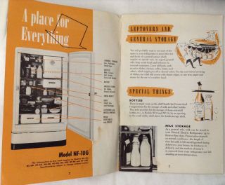 Vtg 1950 GE Booklet for Space Maker Refrigerator How to Use and Recipes 3