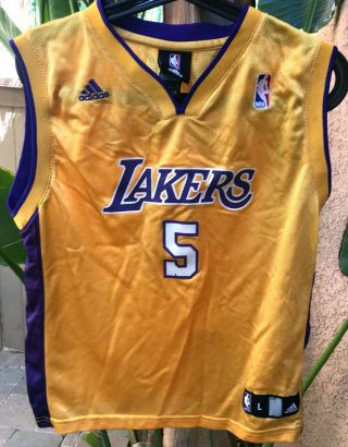 Jordan Farmar Los Angeles Lakers Nba Adidas Jersey Youth Large Jersey L (14 - 16)