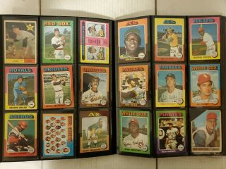 Binder Full Of Vintage Topps Baseball Cards 1973 - 1975 And Others 325,  Cards Hof