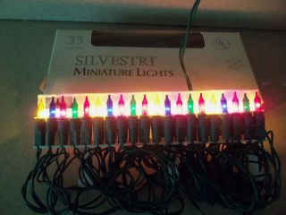 Vintage Silvestri Christmas String Lights 35 Lights Multi - Color Nos? Work