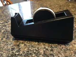 Vintage Heavy - Duty Scotch 3m Weighted Tape Dispenser C - 25 Model 176 Black 3”core