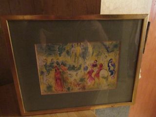 Vintage Marc Chagall Print Framed And Matted