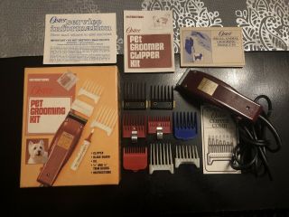 Vtg Oster Pet Grooming Kit Clipper,  Extra Attachments Model 151 - 04 Instructions