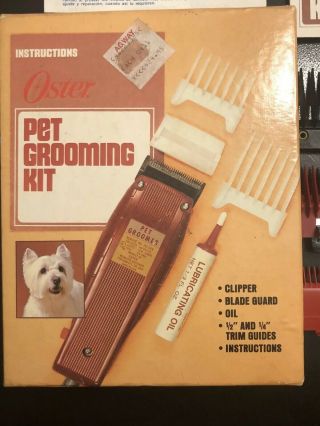 VTG Oster Pet Grooming Kit Clipper,  Extra Attachments Model 151 - 04 Instructions 3