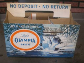 Olympia Beer Vintage 1960s Six 6 Pack Holder Carton Tumwater No Deposit