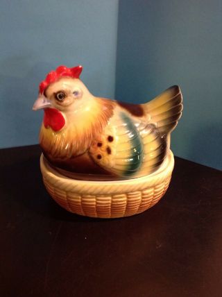 Vintage Norcrest Japan Chicken On Nest With Eggs Salt And Pepper Shakers