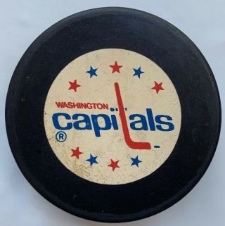 Washington Capitals Vintage Nhl Official Inglasco Hockey Puck Czechoslovakia