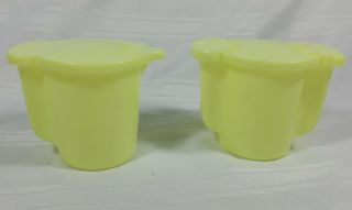 Vintage Tupperware Yellow Creamer And Sugar With Flip Top Lid 577 & 574