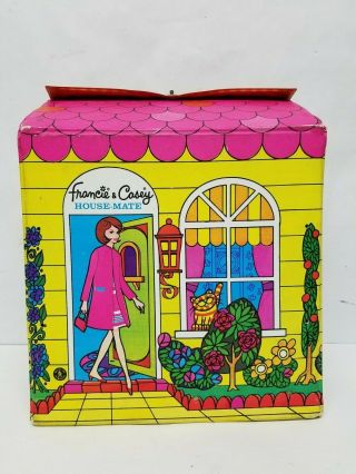 1966 Mattel Francie & Casey House - Mate Carrying Doll Case Storage 5092 Barbie