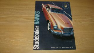 1957 Studebaker Hawk Dealer Oem Sales Brochure Silver Hawk Golden Hawk Specs