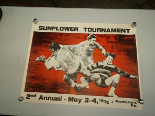 Vintage Rugby Poster Sunflower Tournament 1975 Manhattan Ks