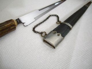 Antique Vintage 19th Century Vendetta Knife Dagger & Sheath European Corsican