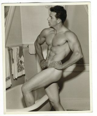 Orig Vintage 1950 Nude Physique Bodybuilder Paul Labriola Western Photo Guild