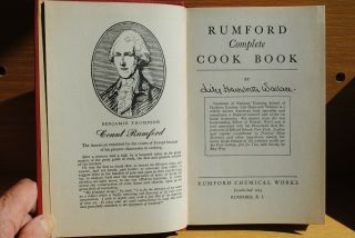 A,  2 Vintage Cook Books:The Boston Cooking School 1942,  Rumford Complete 1947 2