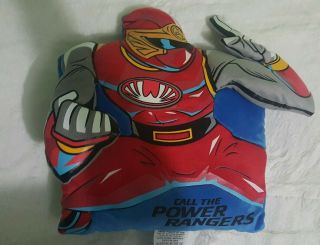 Vintage Mighty Morphin Power Rangers Throw Pillow - 3d Red Ranger 16 " (114)