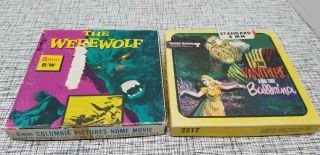 2 Vintage Columbia Pictures United Artists 8mm Films The Werewolf Vampire Monste