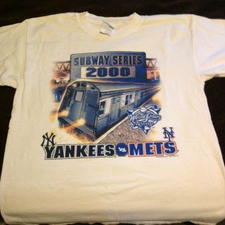 Vintage Subway Series T - Shirt Yankees Vs.  Mets 2000 World Series
