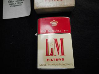 Vintage Continental L&m Cigarettes Lighter With Box.