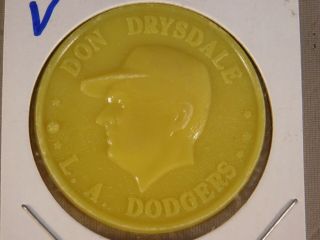 Vintage 1960 Armour Hot Dogs Coin Don Drysdale Large Space In La Yellow Sp Hof