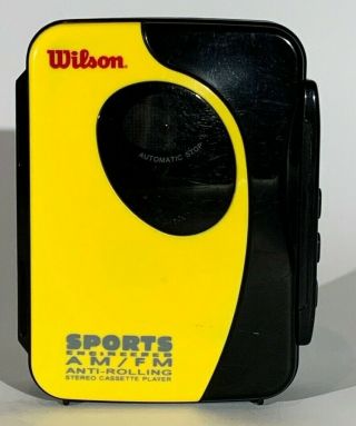 Vintage Wilson Sports Engineered Am/fm Yellow Waterproof Stereo Cassette Player