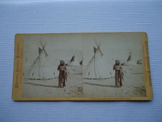 Antique Stereoview Muybridge 755 Shoshone Indian Camp,  Wahsatch Mountains Cprr
