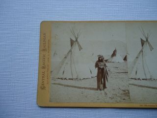 Antique Stereoview Muybridge 755 Shoshone Indian Camp,  Wahsatch Mountains CPRR 3