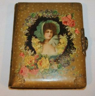 Antique Victorian Velvet & Celluloid Photo Album 1800 