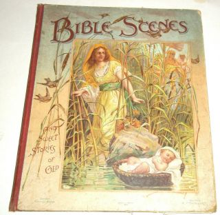 Very Rare Antique Ernest Nister Pop Up Book - Bible Stories And Sweet Stories 1897