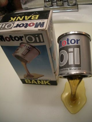 Vintage Frozen Moments Pop Art Sculpture Type Motor Oil Promotional Bank W/ Box