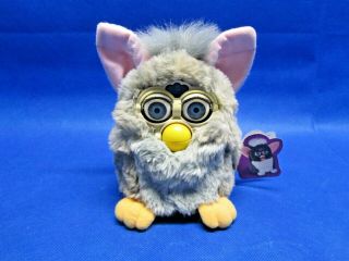 Vintage 1998 Tiger Electronics 70 - 800 Furby Blue Eyes Pink Ears Gray Belly Rare