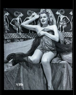 1950 Vintage Risque Negative/photo Irving Klaw Sultry Posed Pinup Covers Up Body