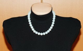 Vintage Natural Moonstone Round Beaded (10mm) Necklace 20 " Knotted
