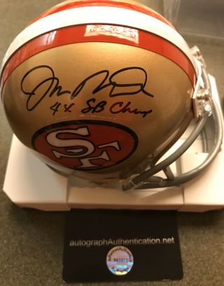 Joe Montana Signed San Francisco 49ers Nfl Mini Helmet With Hall Of Famer